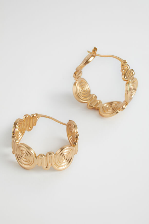 Spiral Hoop Earring  Gold  hi-res