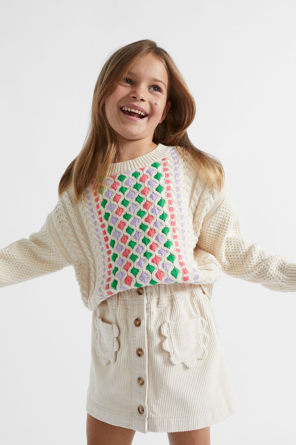 Colour Stitch Sweater  Creme  hi-res