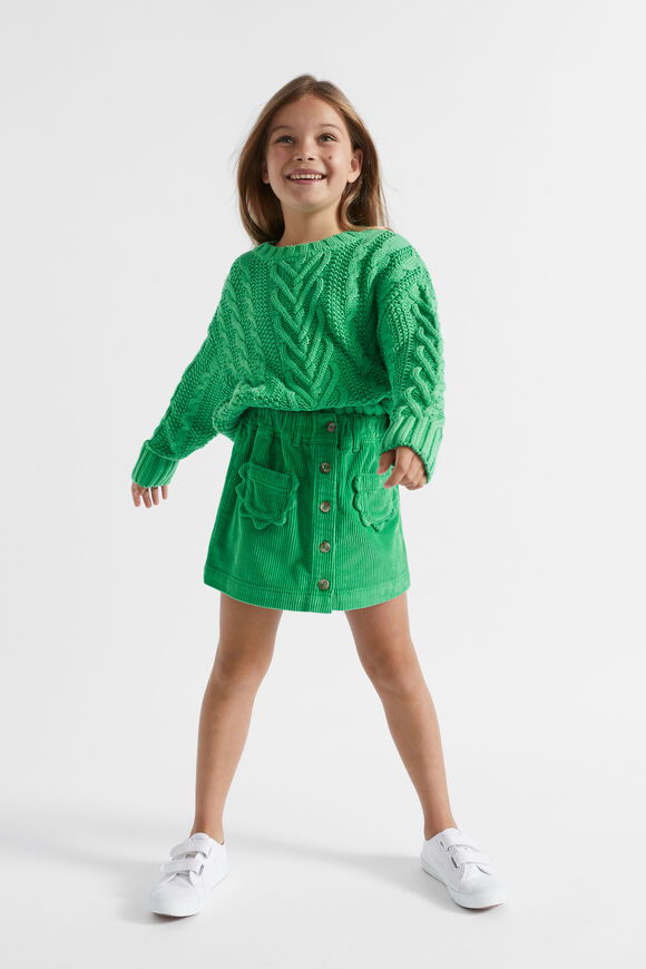Cord Skirt  Apple Green  hi-res