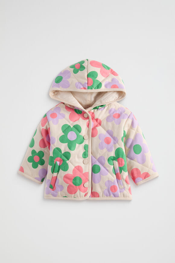 Flower Quilted Jacket  Creme  hi-res
