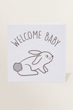 Large Welcome Baby Bunny Card  Multi  hi-res