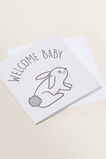 Large Welcome Baby Bunny Card  Multi  hi-res