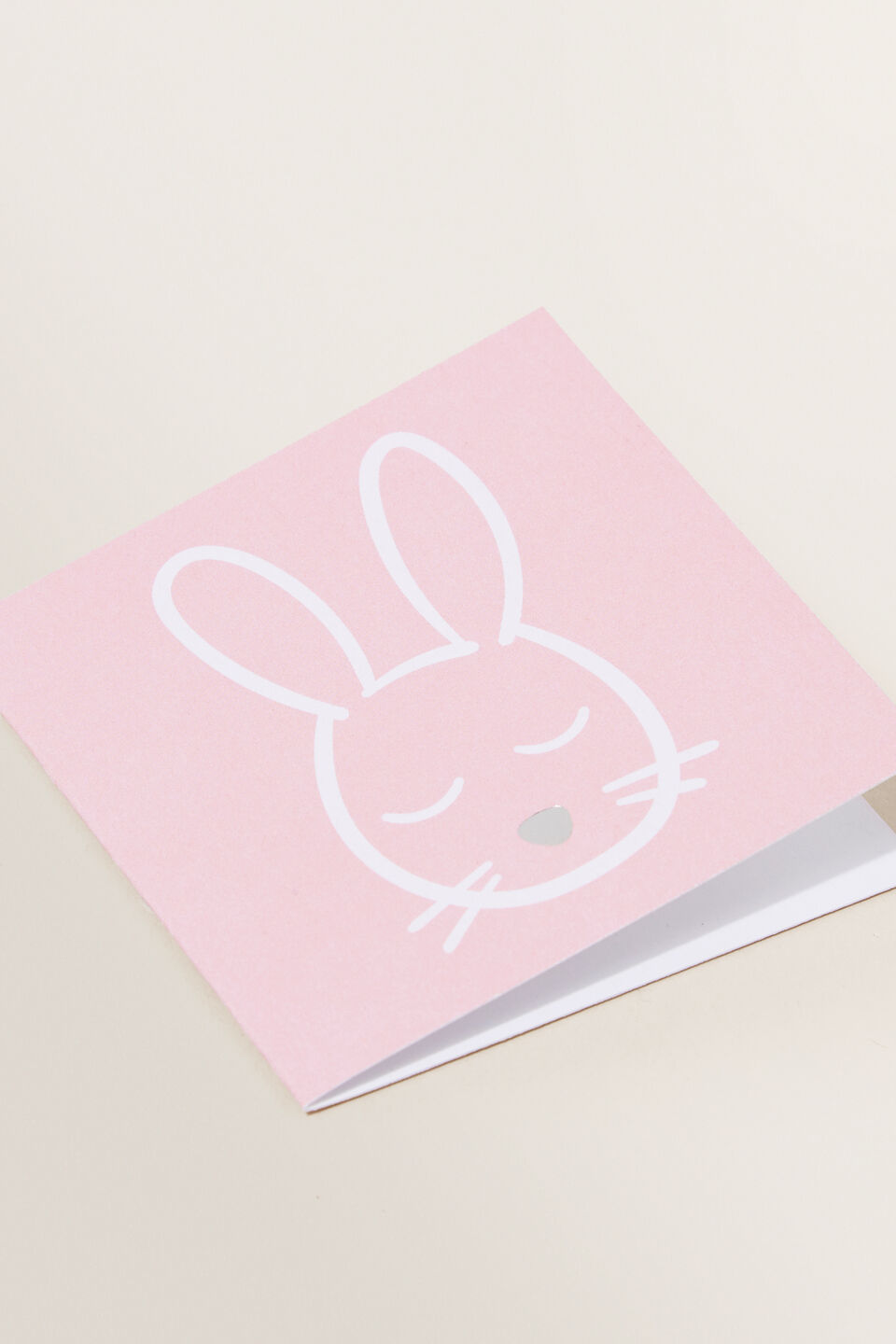 Small Pink Bunny Face Card  Multi