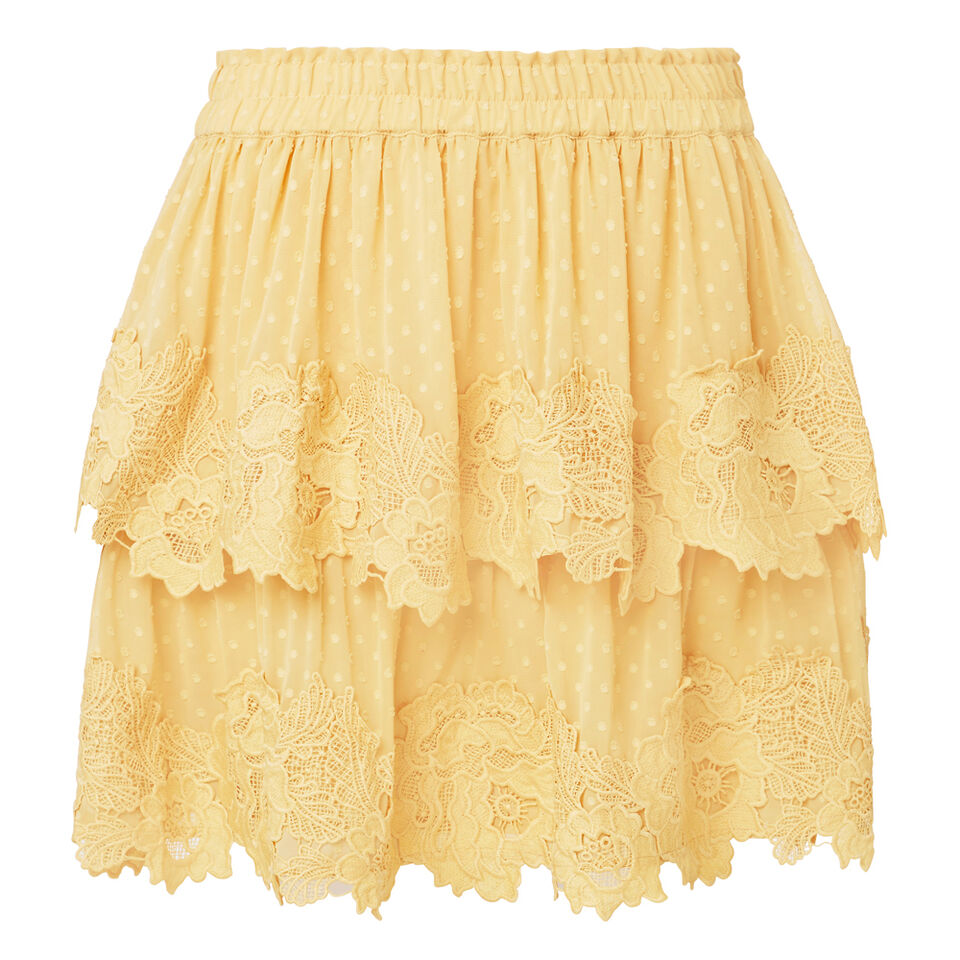 Dobby Lace Rah Rah Skirt  