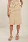 Cotton Belted Midi Skirt  Neutral Sand  hi-res