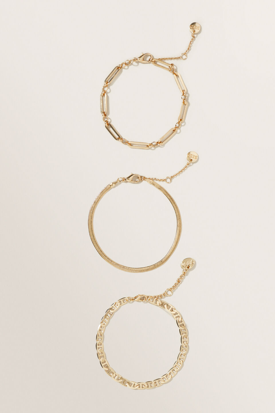 Paper Clip Chain Bracelets  Gold