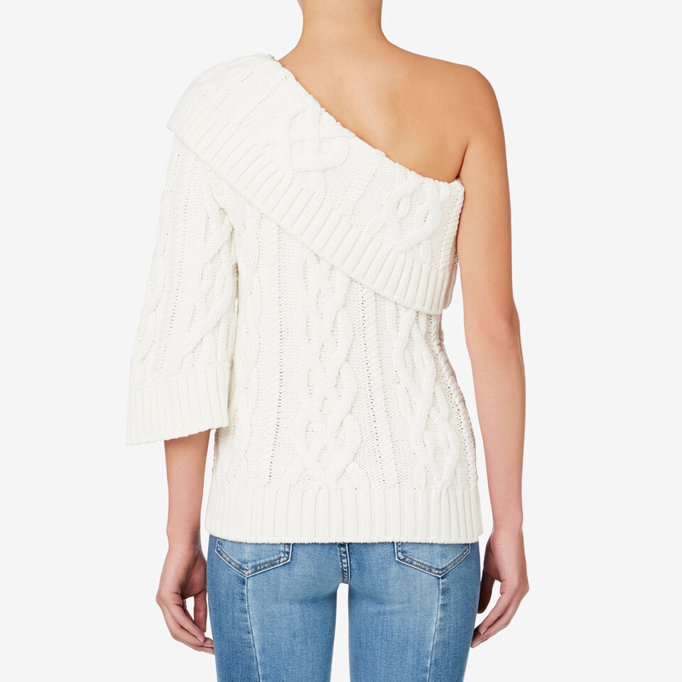 One Shoulder Cable Sweater  