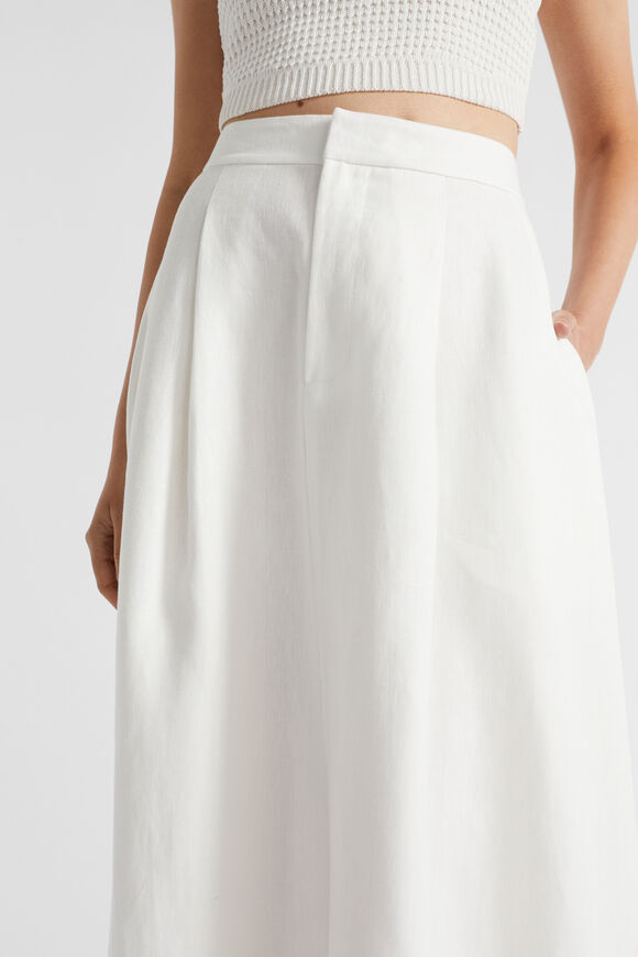 Linen Pleat Skirt  Cloud Cream  hi-res