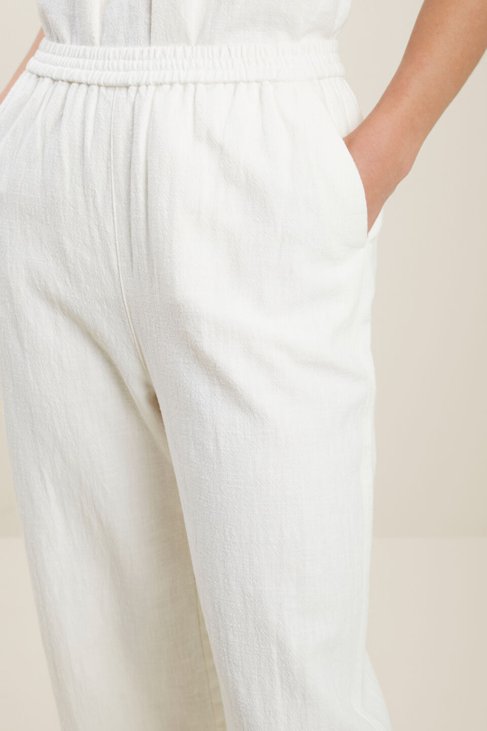 Textured Relaxed Pant  Cloud Cream