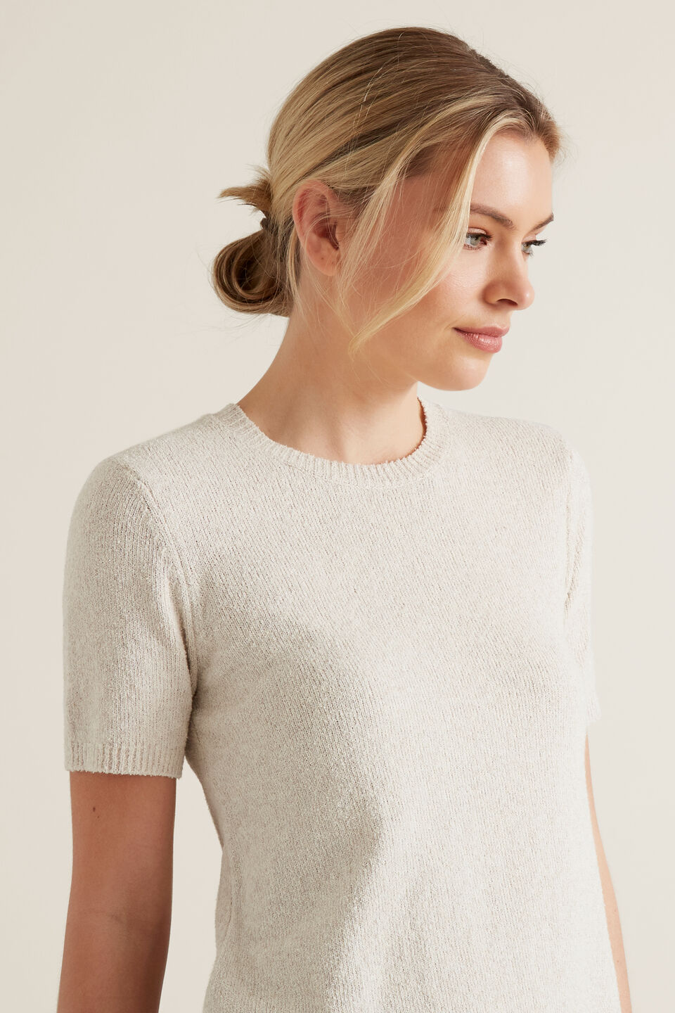 Textured Knit Shell Top  
