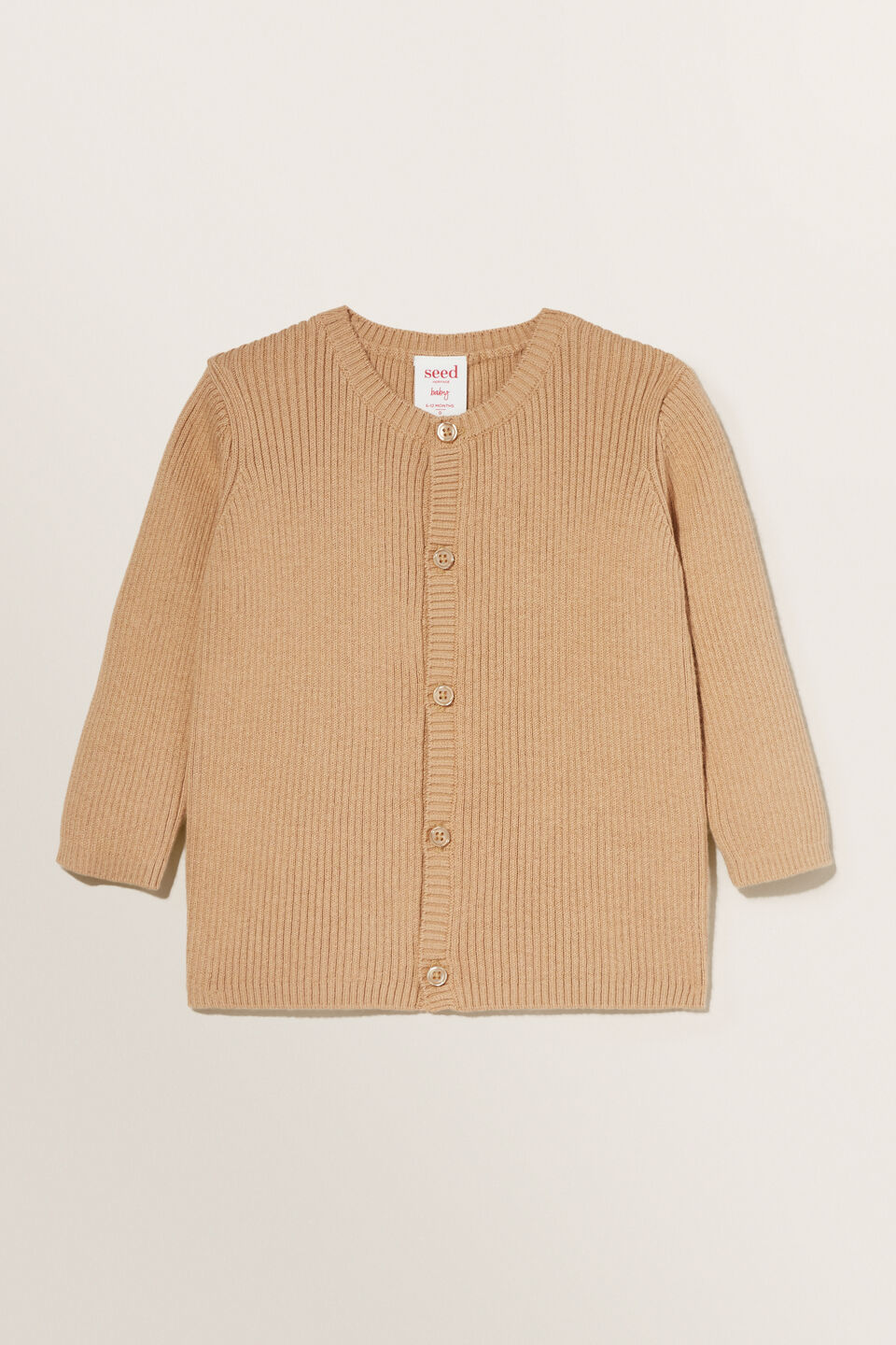 Core Knitted Cardigan  Wheat
