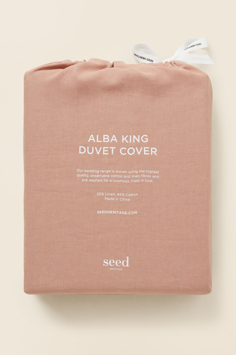 Alba Queen Duvet Cover  Chalk Pink