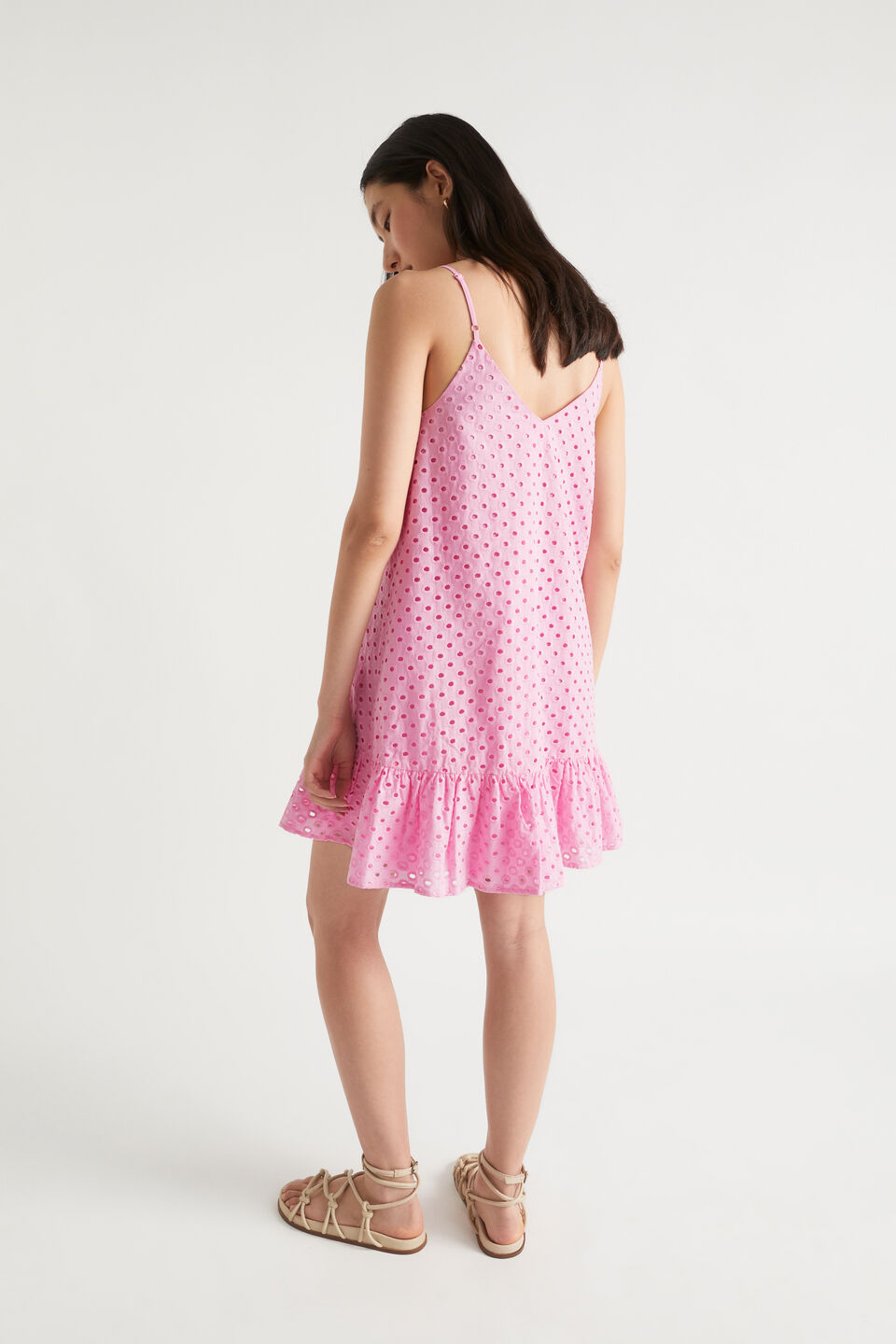 Broderie Swing Mini Dress  Soft Orchid