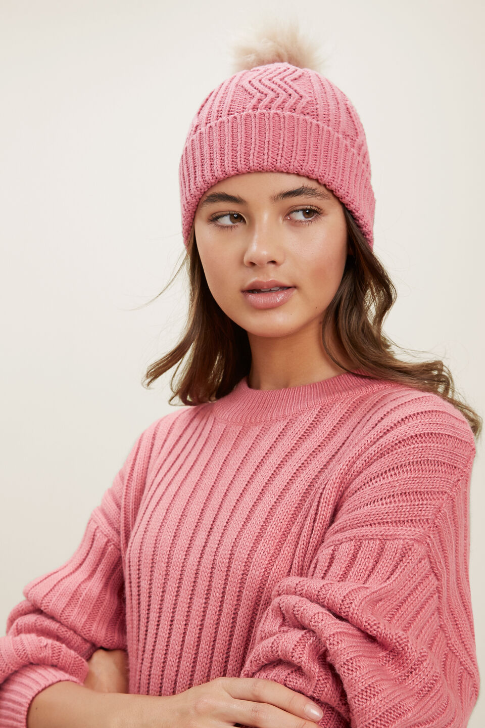 Cable Knit Beanie  Multi