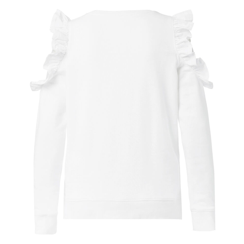 Cold Shoulder Frill Sleeve Sweater  1