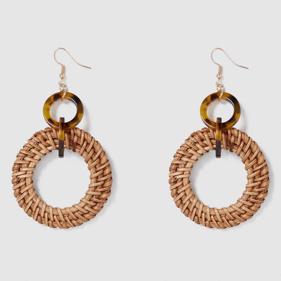 Tort And Rattan Earring  2