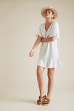 Linen Flutter Sleeve Dress  Whisper White  hi-res
