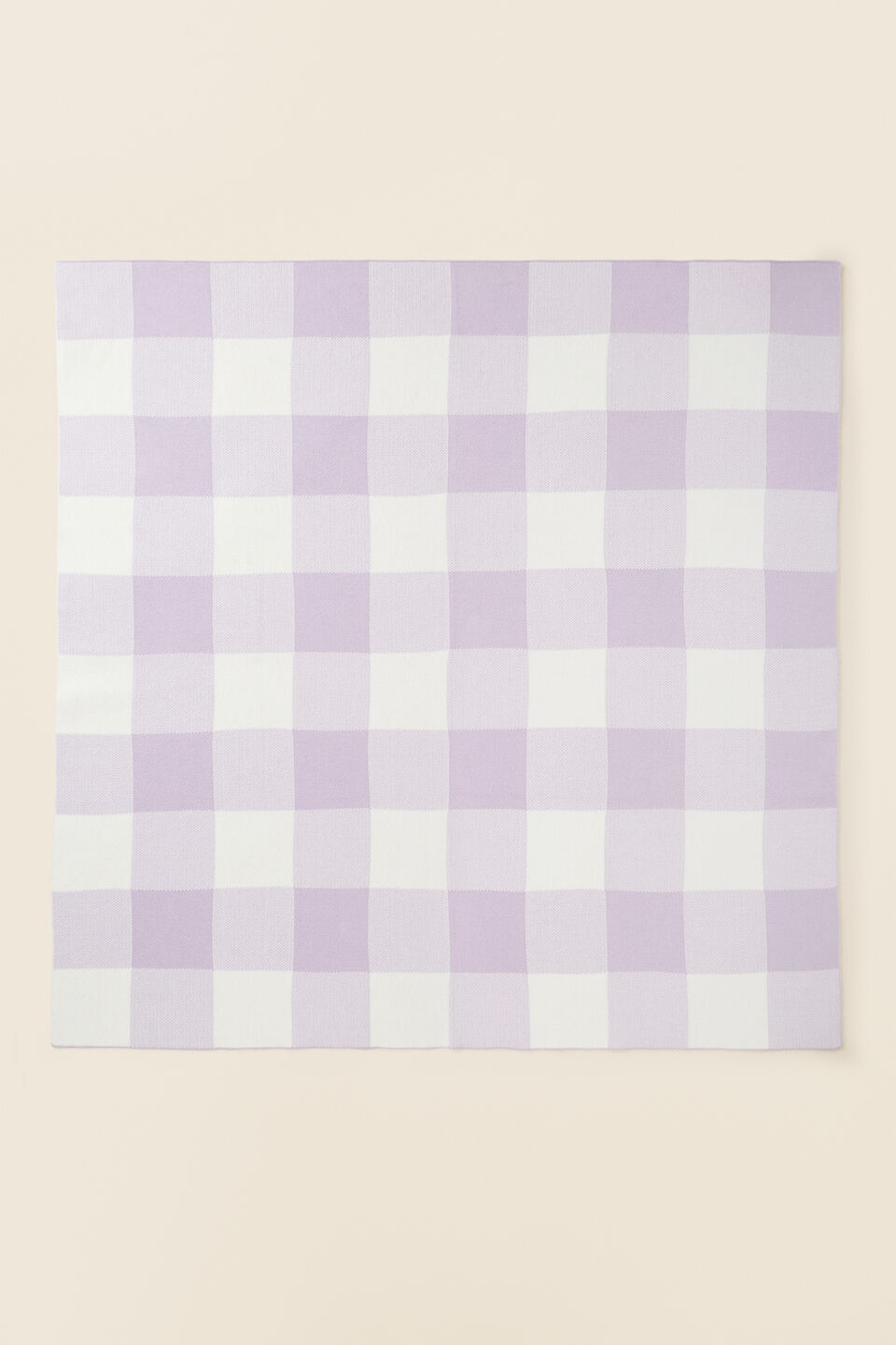 Gingham Knit Blanket  Pale Orchid