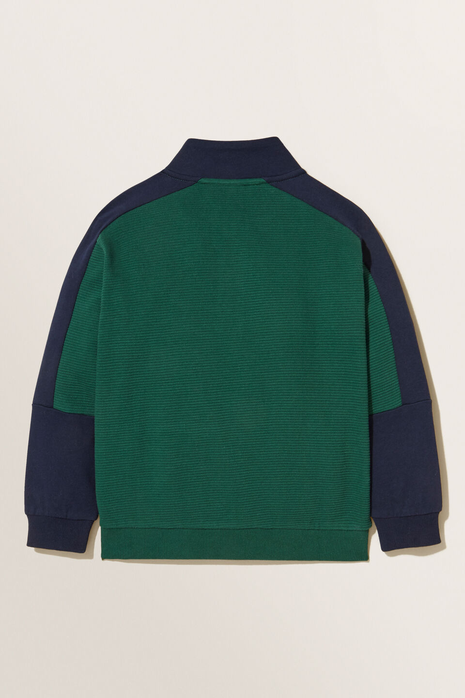 Panelled Zip Sweater  Bottle Green