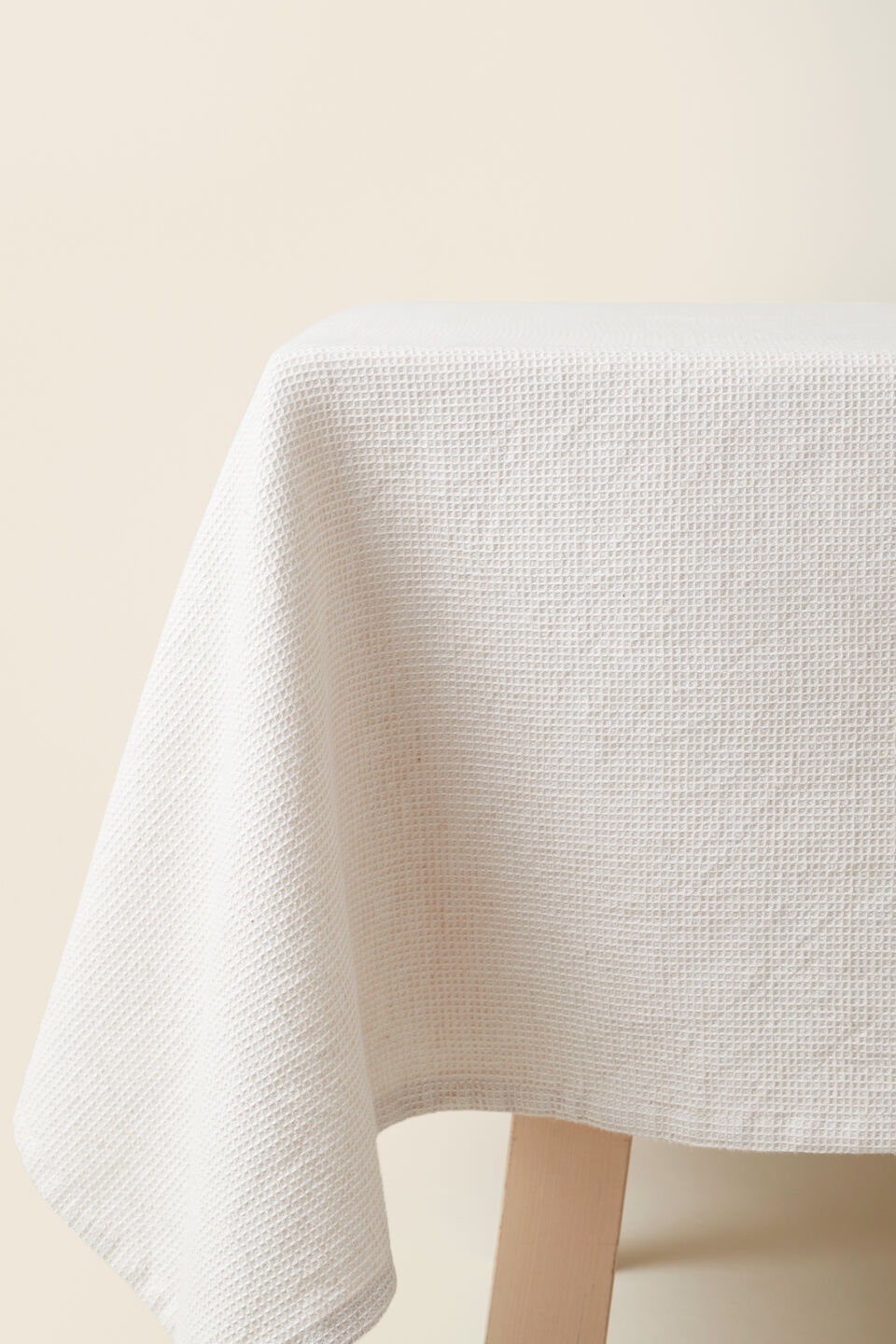 Micro Waffle Tablecloth  Desert Taupe