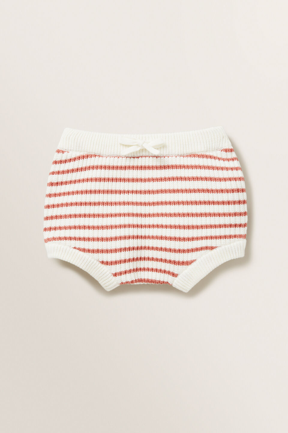 Knit Rib Striped Shorts  