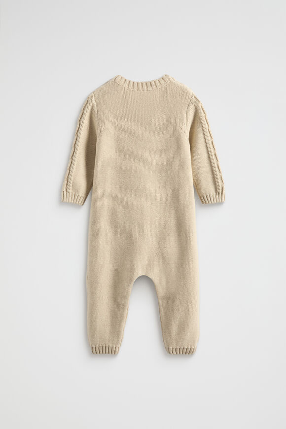 Core Cable Knitted Jumpsuit  Neutral  hi-res