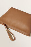 Leather Fold Detail Pouch  Honey Tan  hi-res
