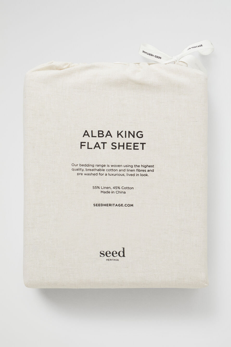 Alba King Flat Sheet  Flax Cross Dye