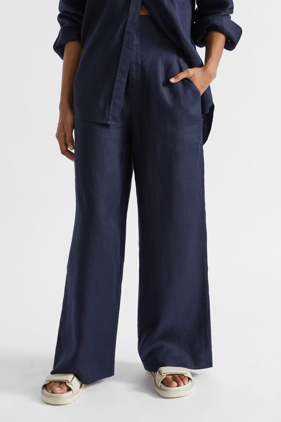 Core Linen Waisted Pant  Midnight Sky  hi-res