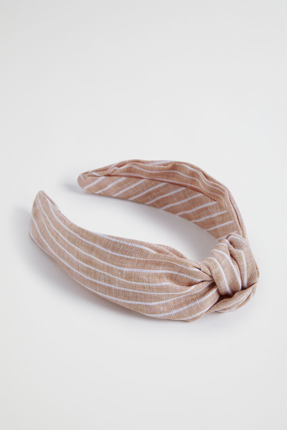 Linen Knot Headband  Barley Stripe  hi-res