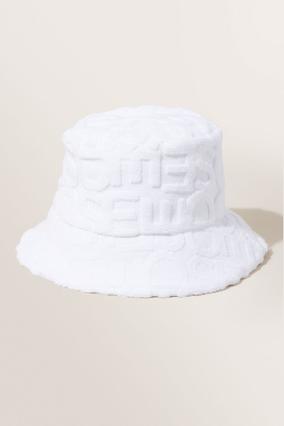 Terry Towelling Bucket Hat  White