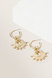 Studded Half Moon Earrings  Gold  hi-res