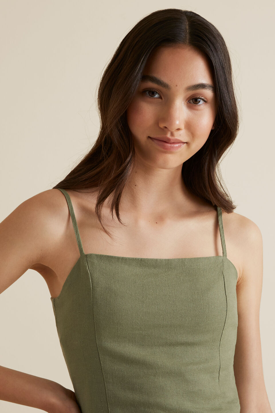Linen Cropped Top  