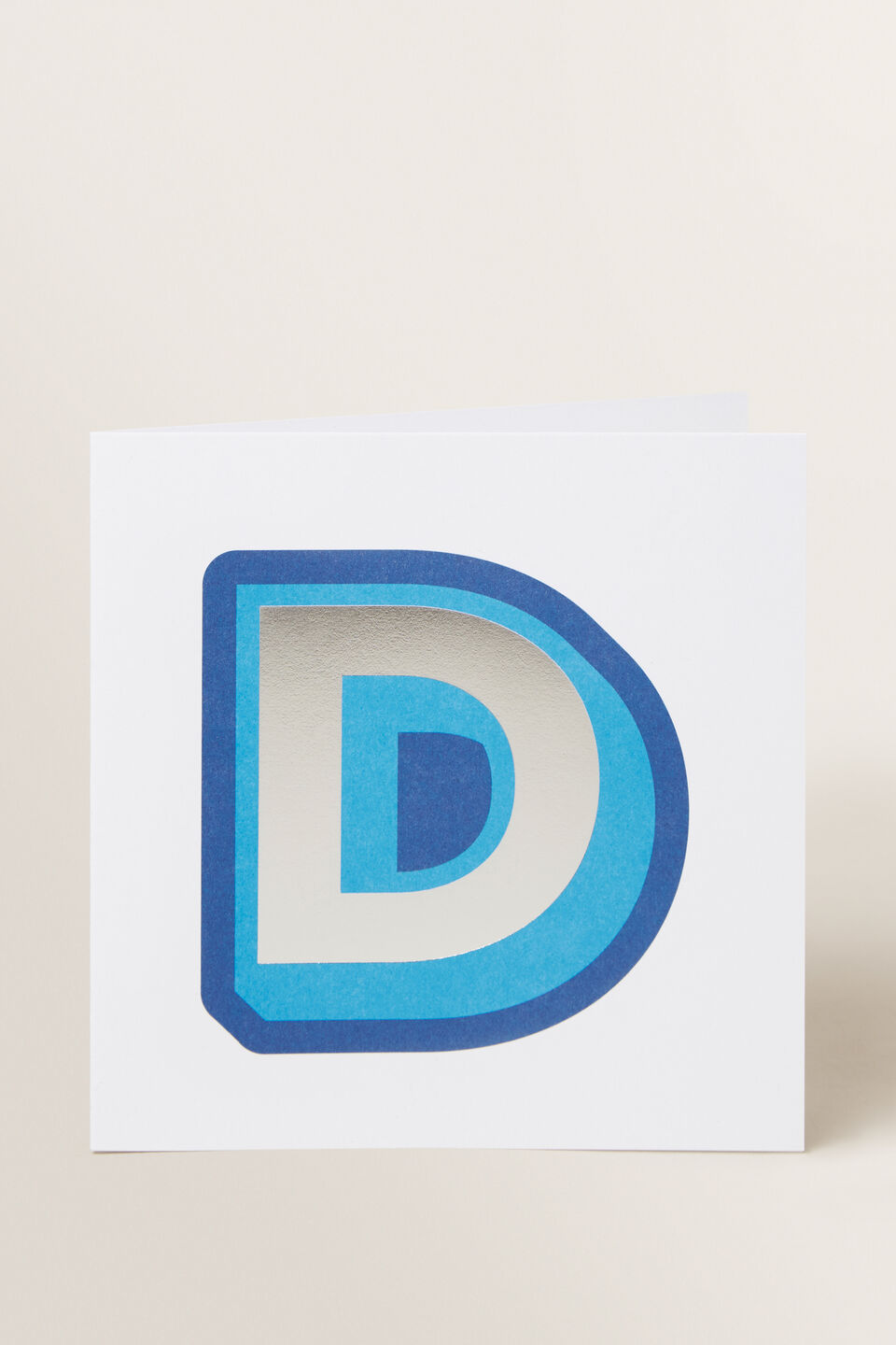 Large Blue Letter Card  D