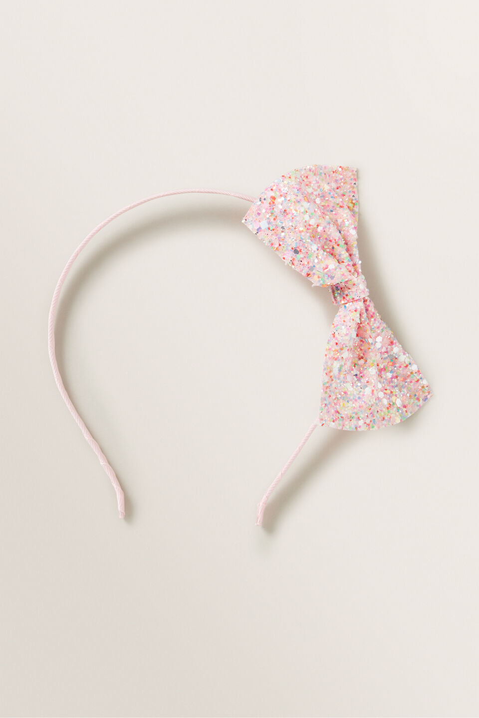 Glitter Bow Headband  Pink