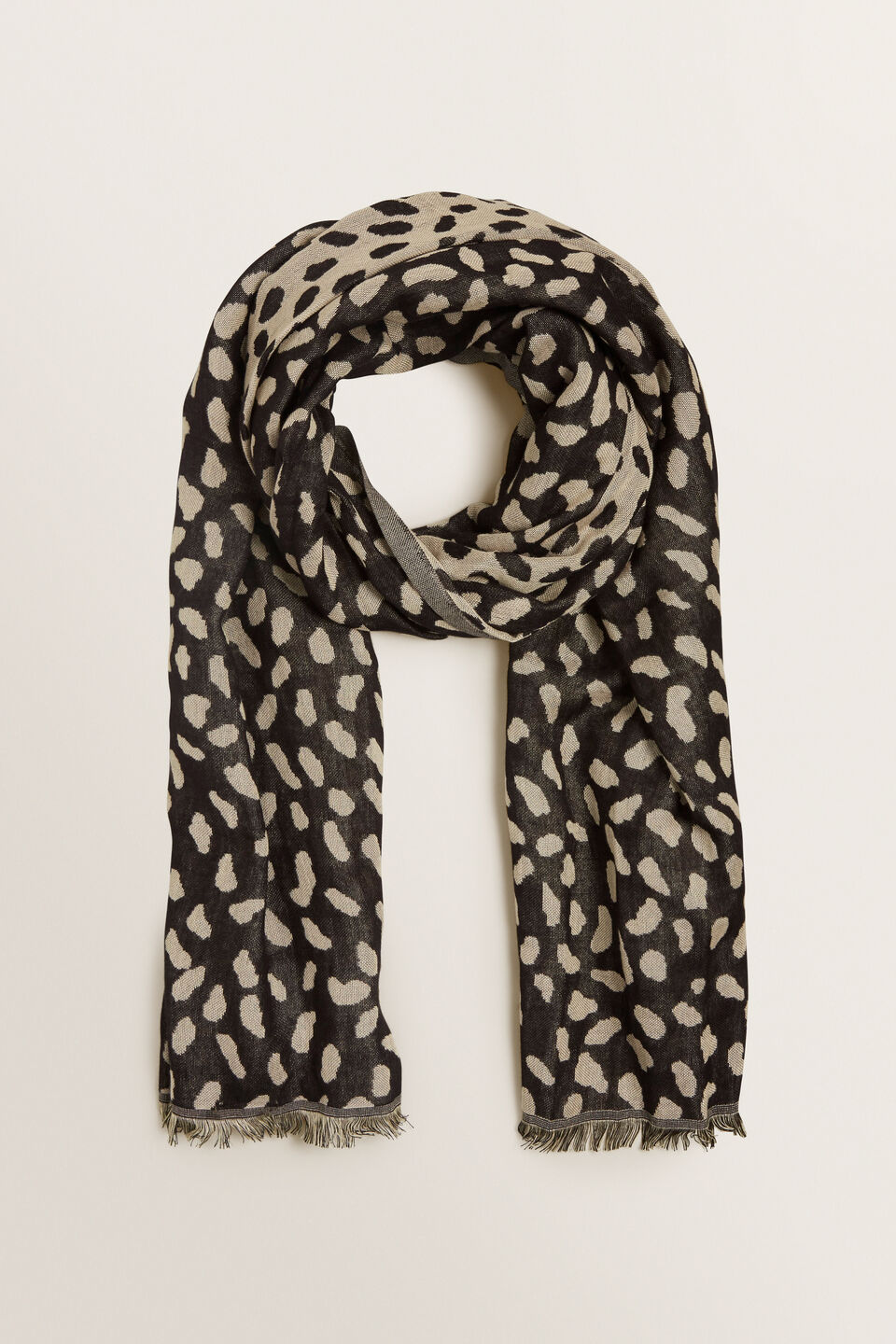 Abstract Spot Jacquard Scarf  