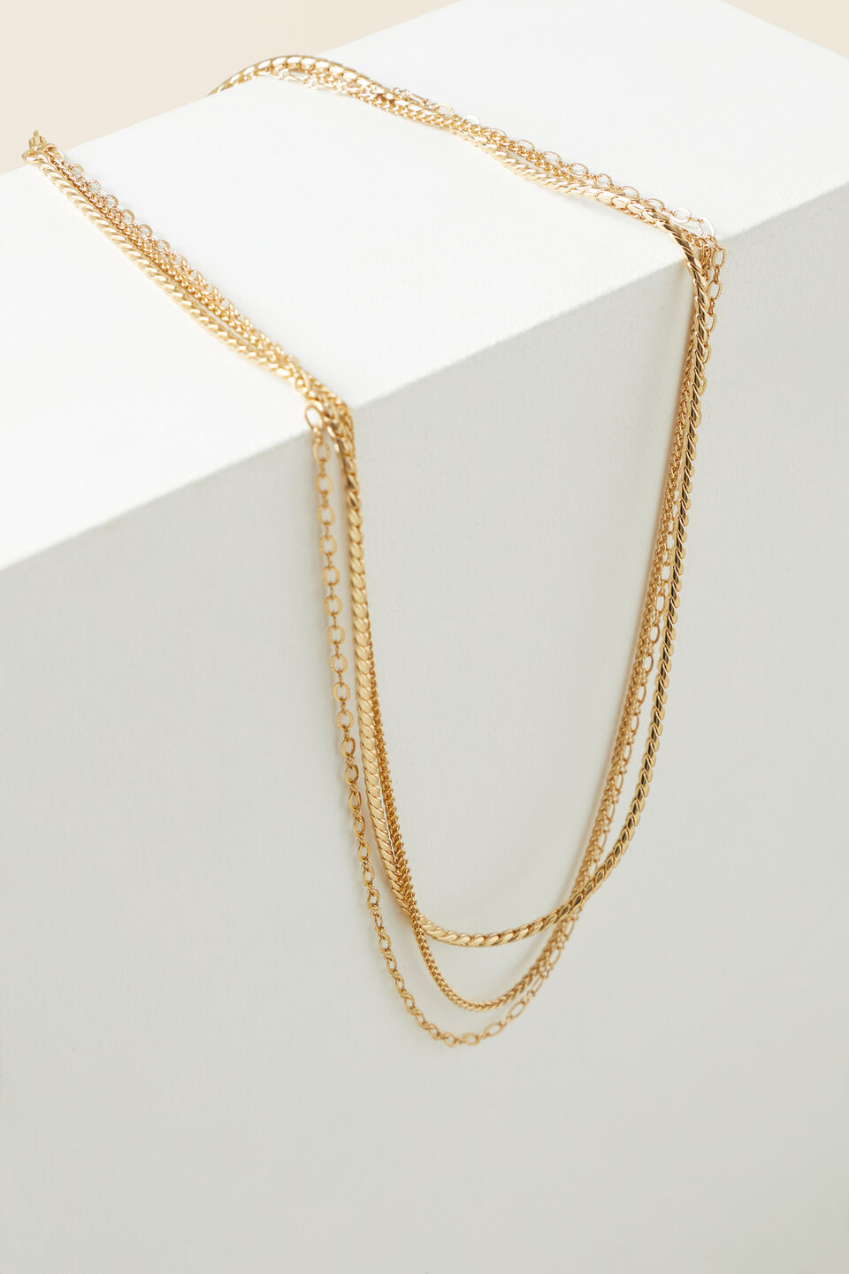 Fine Layered Necklace  Gold