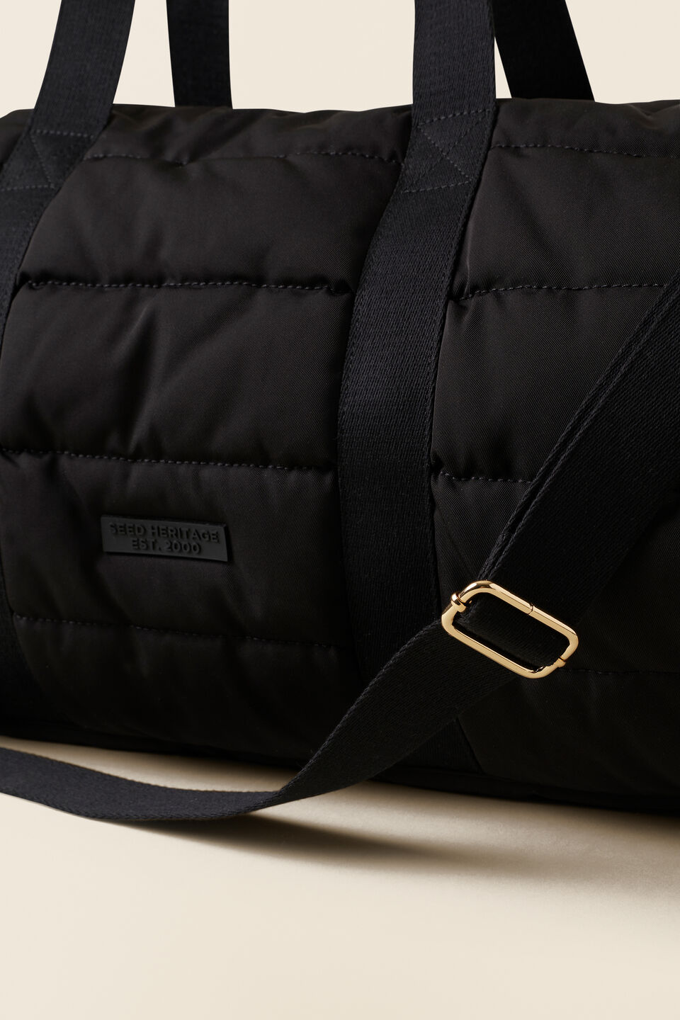 Quilted Leisure Duffle Bag  Black