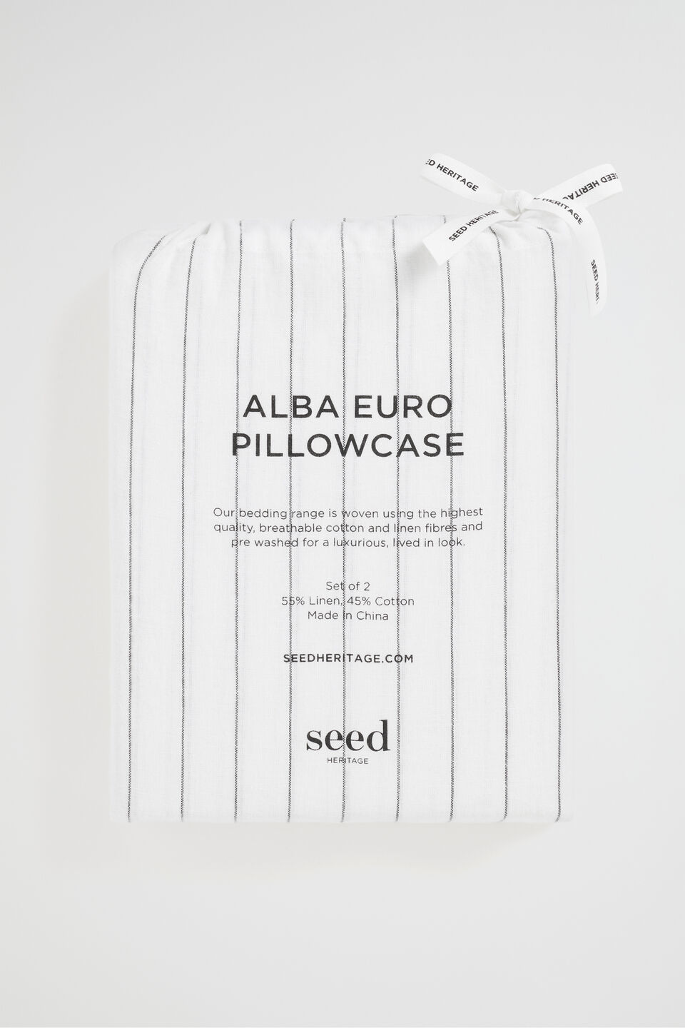 Alba Euro Pillowcase  Black Stripe