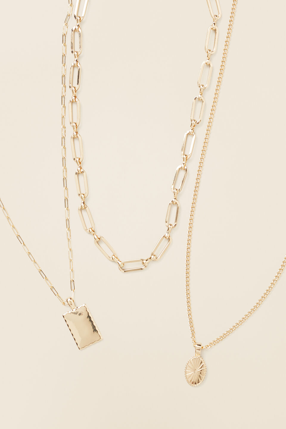 Layered Chain Necklace  Gold