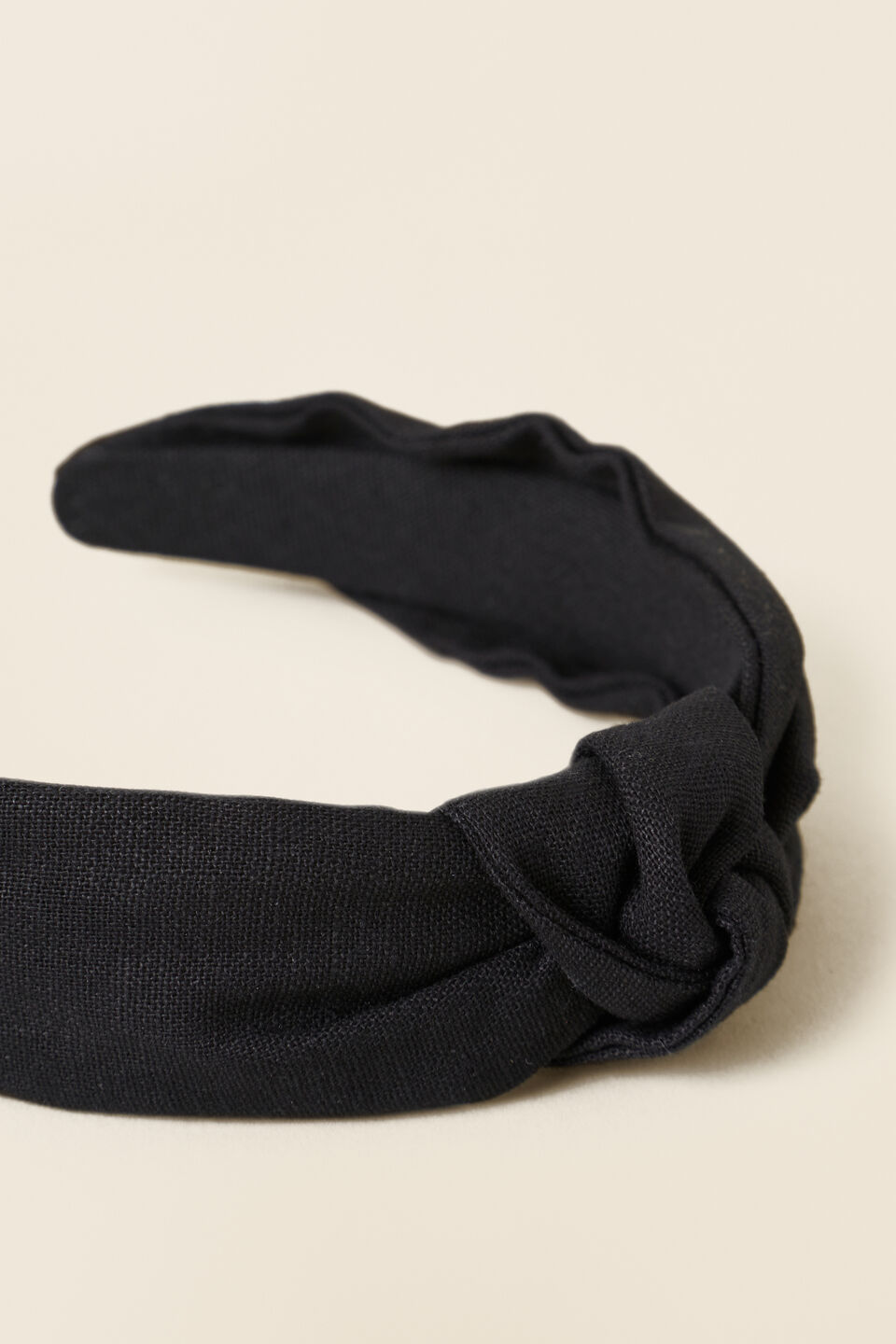 Linen Knot Headband  Black