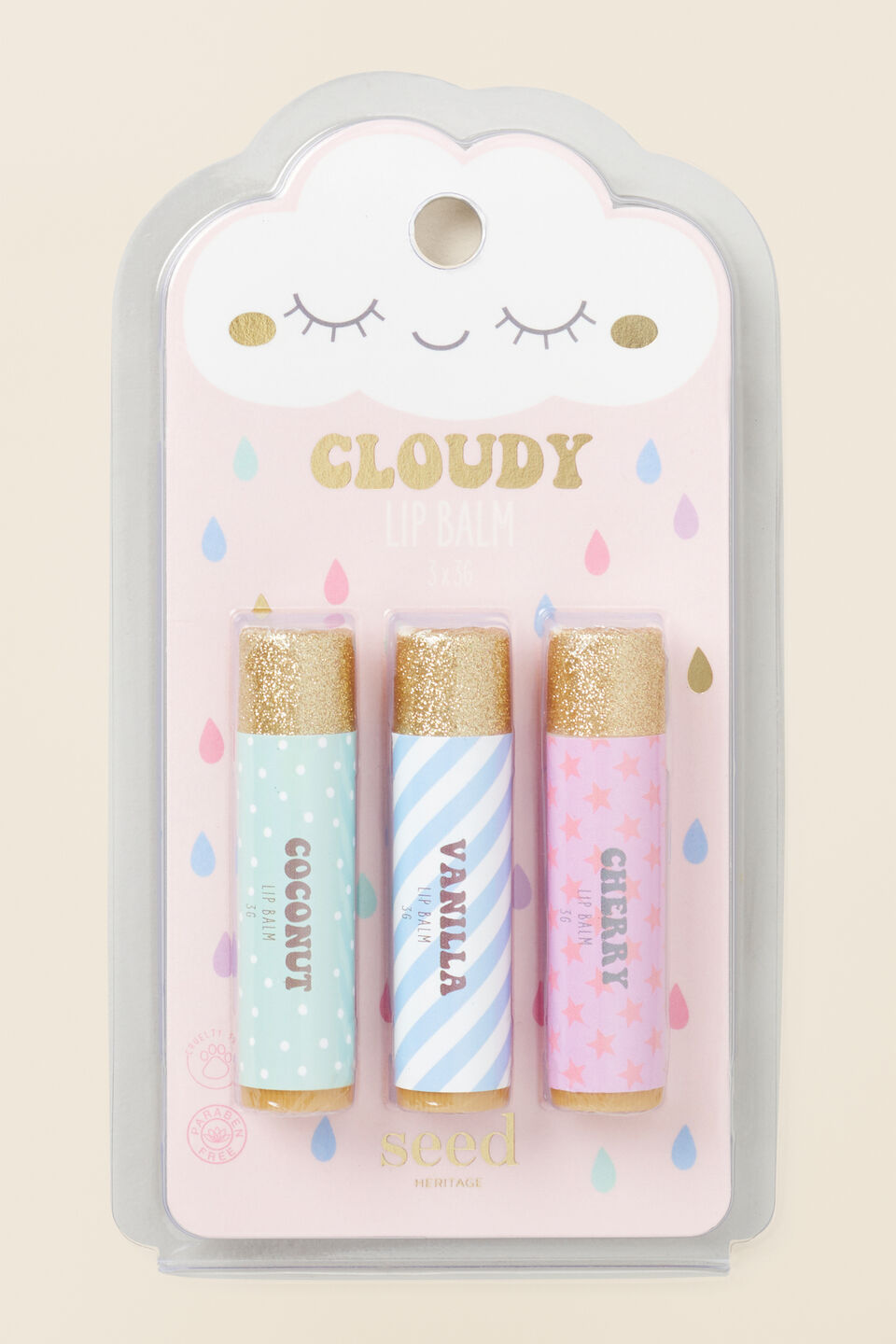 Cloudy 3 Pack Lipbalm  Multi