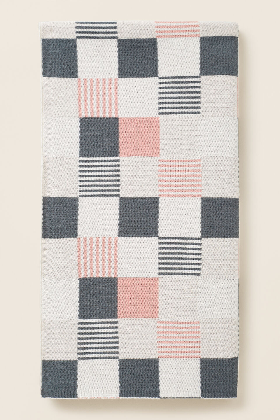 Knit Patchwork Blanket  Multi