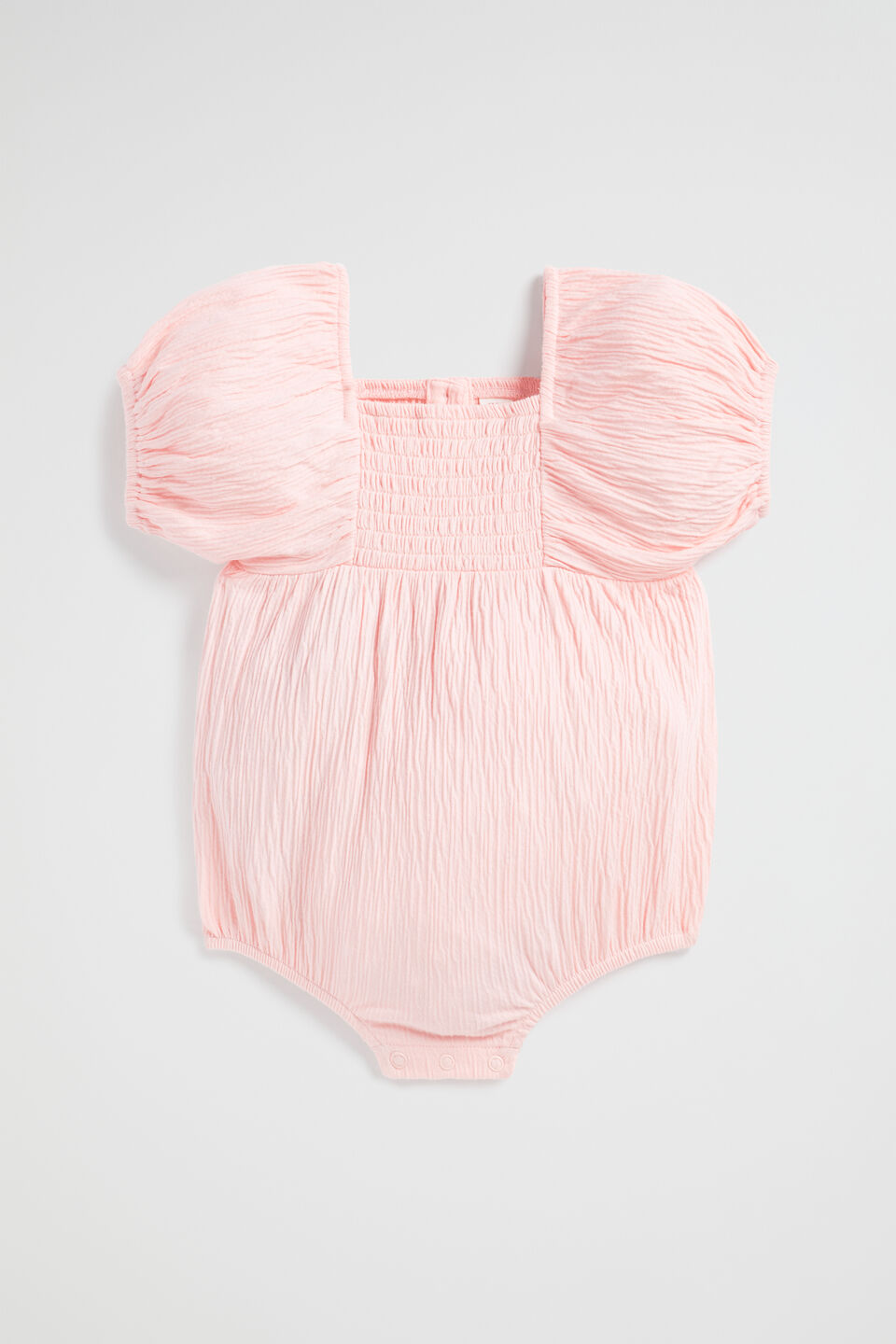 Textured Cotton Romper  Dusty Rose