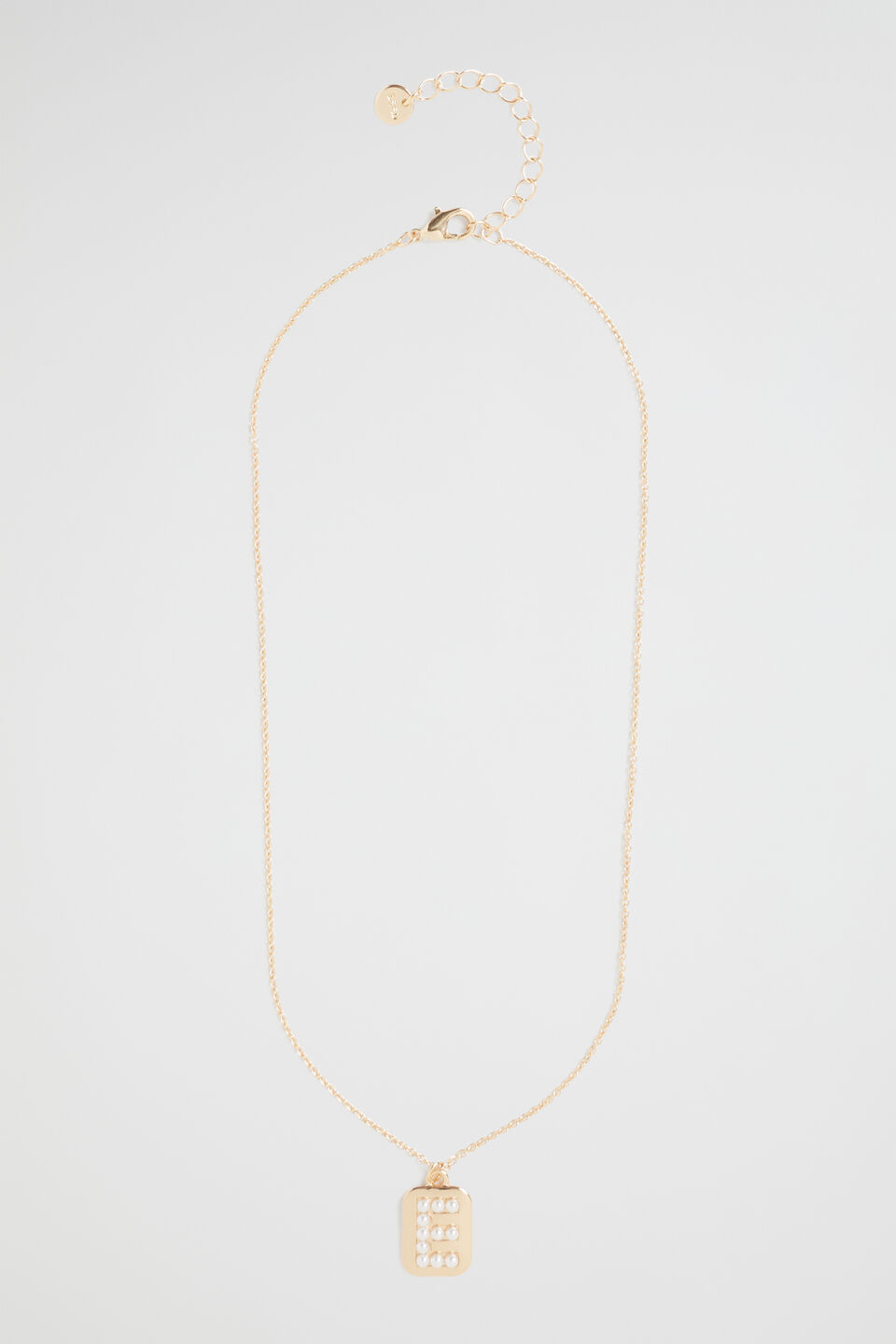 Pearl Initial Necklace  E