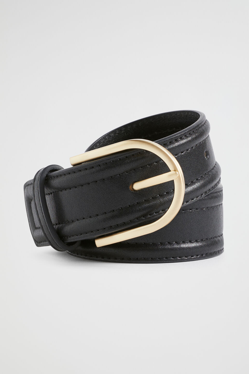 Andrea Leather Hip Belt  Black