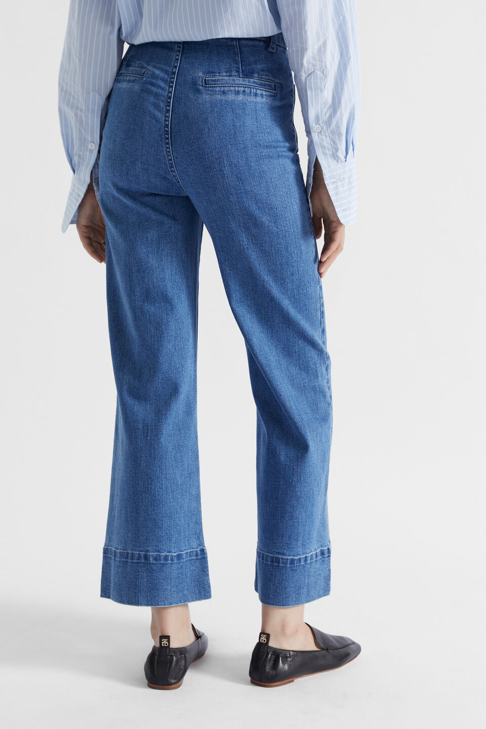 Core Wide Leg Pocket Jean  French Blue Denim