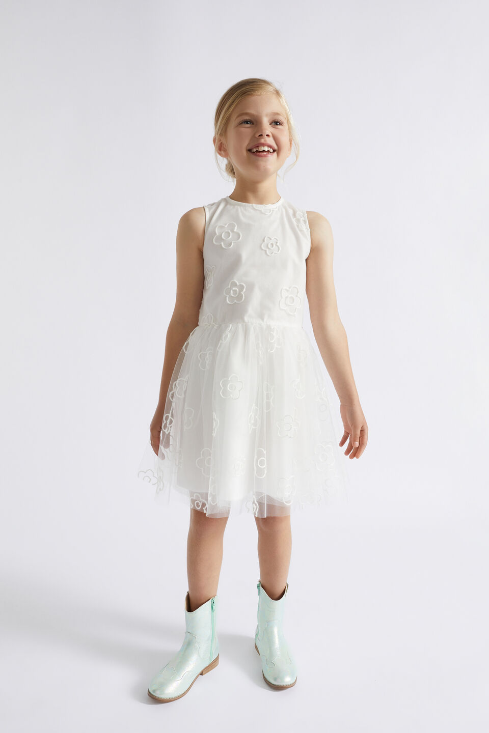 Daisy Embroidered Dress  Canvas