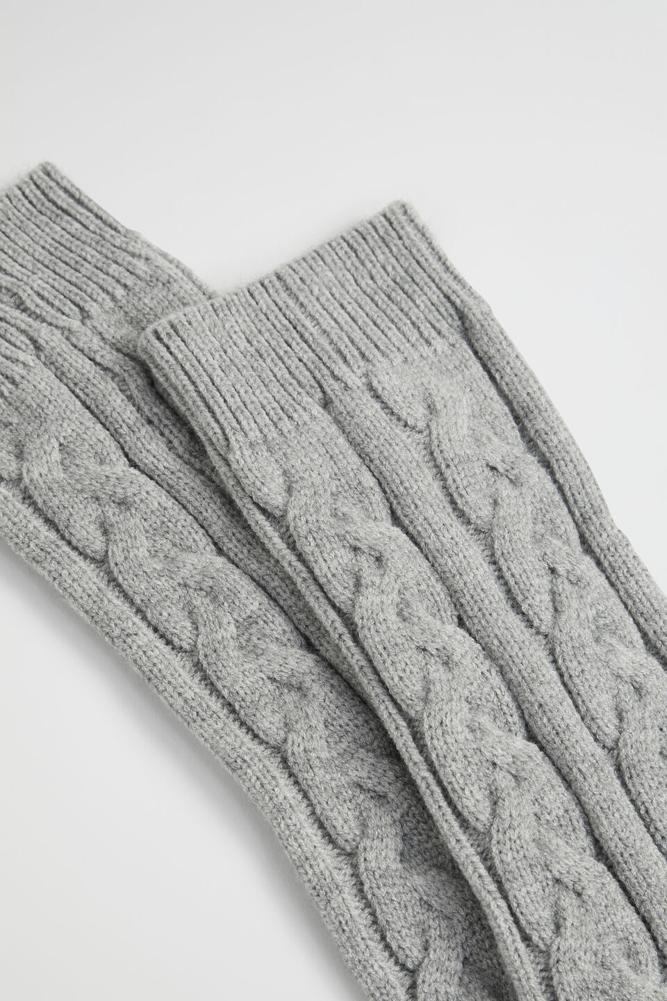Cable Knit Bed Sock  Light Grey