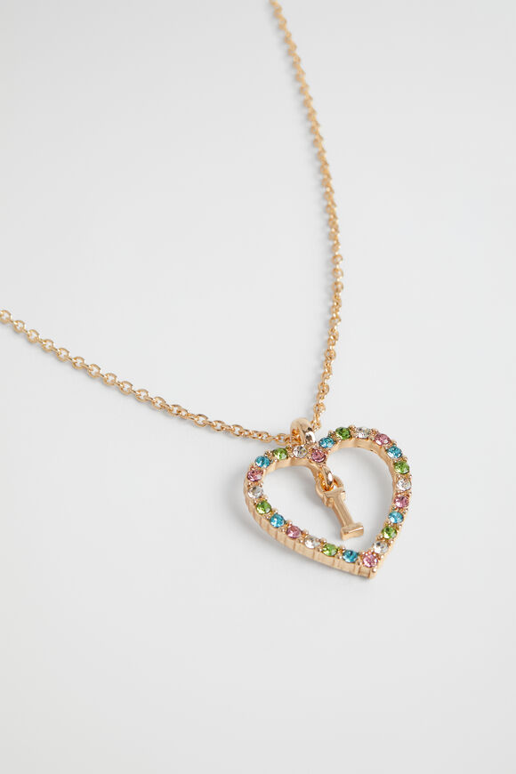 Rainbow Heart Initial Necklace  I  hi-res